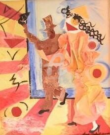 Painting titled "danseurs" by Anne Dahirel, Original Artwork