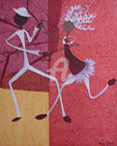 Pittura intitolato "danse avec moi" da Anne Dahirel, Opera d'arte originale