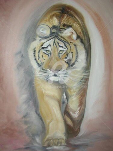 Painting titled "TIGRE" by Anne Dahirel, Original Artwork
