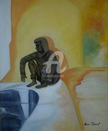 Peinture intitulée "Le mendiant de Sarl…" par Anne Dahirel, Œuvre d'art originale, Huile