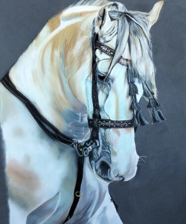 Drawing titled "Quieto" by Anne Degremont, Original Artwork, Pastel