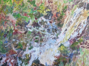 Peinture intitulée "La Chute" par Anne Dehut, Œuvre d'art originale, Huile Monté sur Châssis en bois