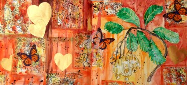 Schilderij getiteld "Never give up loving" door Anne D'Orion, Origineel Kunstwerk