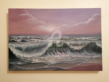 Pittura intitolato "Un matin à la plage" da Anne D'Orion, Opera d'arte originale, Olio