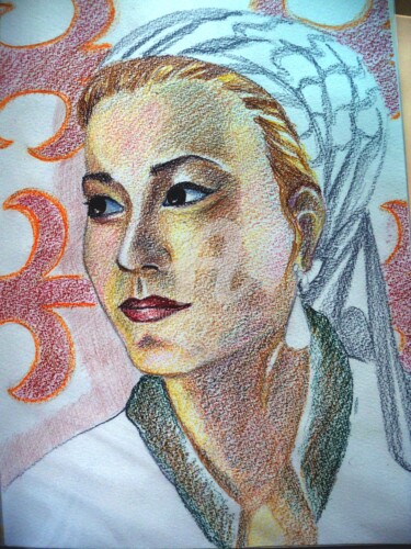 Dessin intitulée "Autoportrait" par Anne D'Orion, Œuvre d'art originale, Crayon