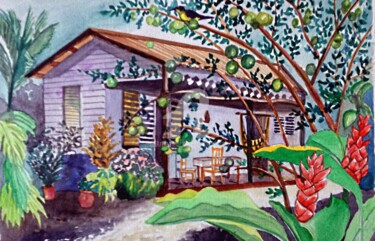 Peinture intitulée "Une petite maison m…" par Anne D'Orion, Œuvre d'art originale, Aquarelle