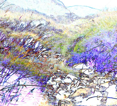 Digital Arts titled "Ambiance herbeuse d…" by Anne D'Orion, Original Artwork, Digital Painting