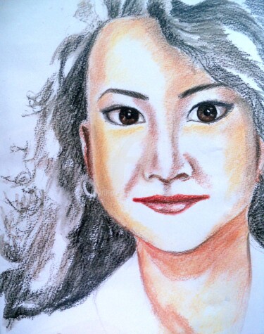 Drawing titled "Linh" by Anne D'Orion, Original Artwork, Pencil