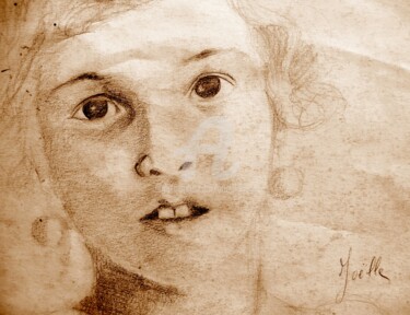 Drawing titled "Joëlle" by Anne D'Orion, Original Artwork, Pencil