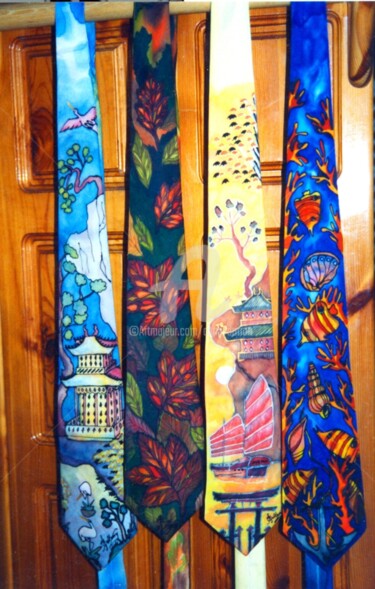 Peinture intitulée "Cravates créatives" par Anne D'Orion, Œuvre d'art originale, Autre