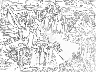 Desenho intitulada "Encre de Chine" por Anne D'Orion, Obras de arte originais, Tinta