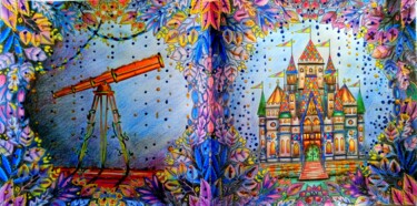 La surveillance abandonnée le temps d'une fête ... Dessin intitulée "La surveillance aba…" par Anne D'Orion, Œuvre d'art originale, Crayon