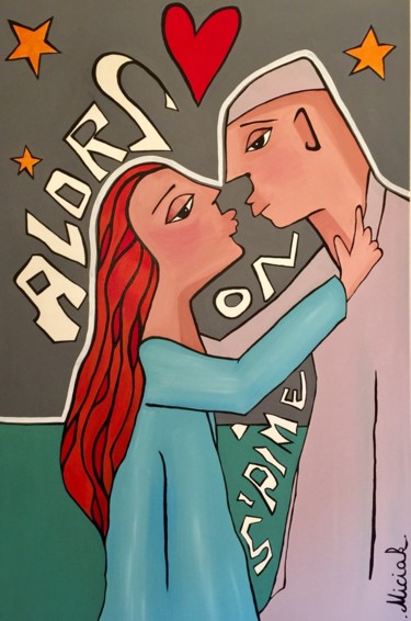 Peinture intitulée "“Alors on s’aime”" par Anne Miciak, Œuvre d'art originale, Huile