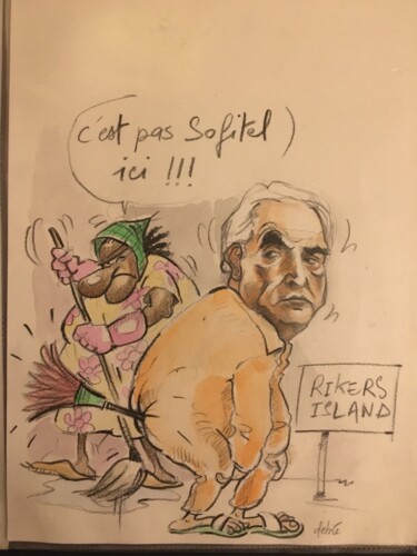 DSK Drawing titled "DSK" by Anne Emmanuelle Debre, Original Art, Watercolor
