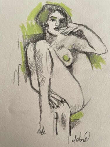 Рисунок под названием "Esquisse 2" - Anne Emmanuelle Debre, Подлинное произведение искусства, Пастель