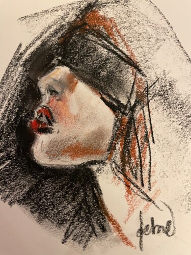 Рисунок под названием "Esquisse 6" - Anne Emmanuelle Debre, Подлинное произведение искусства, Пастель