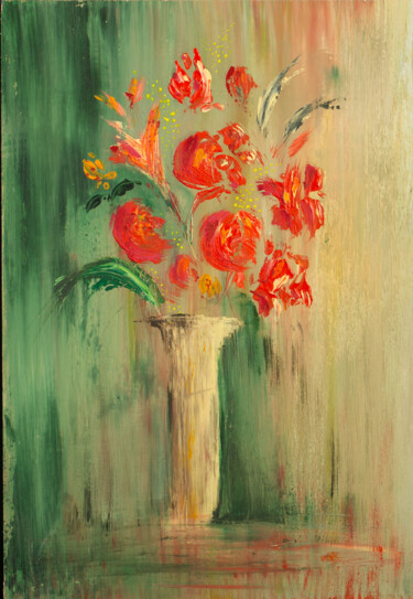 Картина под названием "esquisse florale" - Anne Fioux, Подлинное произведение искусства, Акрил