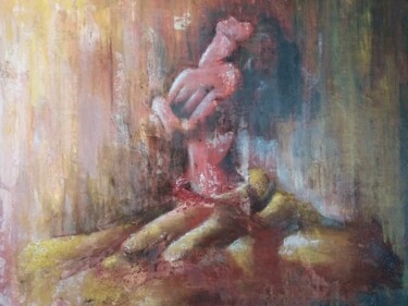 Painting titled "Nu" by Anne Fioux, Original Artwork, Pastel