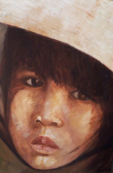 Peinture intitulée "03-triste-vietnam-h…" par Anne-Frédérique Bucher, Œuvre d'art originale, Huile