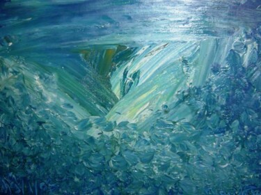 Peinture intitulée "La colère de l'eau" par Anne Geritzen, Œuvre d'art originale, Huile