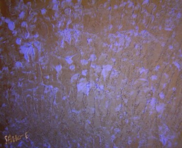 Peinture intitulée "Bleuets dans la nuit" par Anne Geritzen, Œuvre d'art originale, Huile