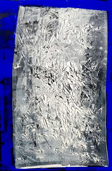 Peinture intitulée "WHITE & BLUE SKIN 1" par Anne Girault Bardaud, Œuvre d'art originale, Acrylique