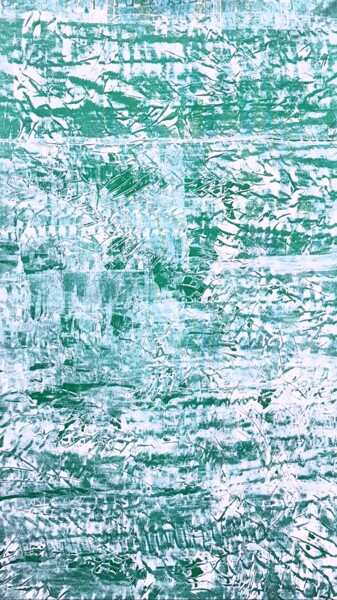Malerei mit dem Titel "SEA SKIN GREEN" von Anne Girault Bardaud, Original-Kunstwerk, Acryl