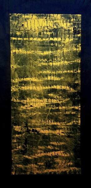 Картина под названием "YELLOW PRINT SKIN" - Anne Girault Bardaud, Подлинное произведение искусства, Акрил