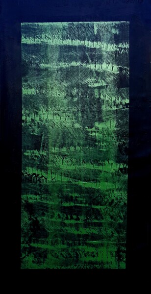 Pintura intitulada "GREEN PRINT" por Anne Girault Bardaud, Obras de arte originais, Acrílico
