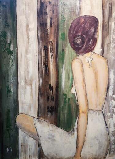 Painting titled "Lauren" by Anne Gobin, Original Artwork, Acrylic