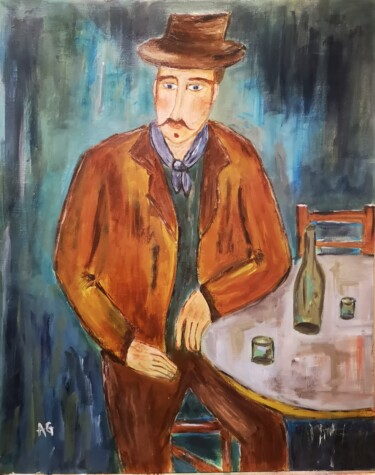 Painting titled "L Homme  - inspirat…" by Anne Gobin, Original Artwork, Acrylic