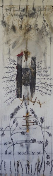 Textile Art με τίτλο "végétal 11 - 8" από Anne Guerrant, Αυθεντικά έργα τέχνης, Ύφασμα