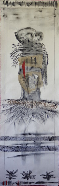 Текстильное искусство под названием "végétal 5 - 4" - Anne Guerrant, Подлинное произведение искусства, Ткань