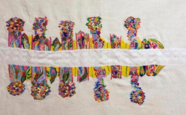 "la route est bordée…" başlıklı Tekstil Sanatı Anne Guerrant tarafından, Orijinal sanat, Nakış