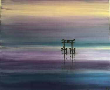 Schilderij getiteld "Torii" door Anne Halléguen, Origineel Kunstwerk, Acryl