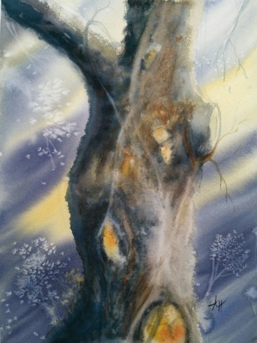 Peinture intitulée "Efflorescence" par Anne Hamelin, Œuvre d'art originale, Aquarelle