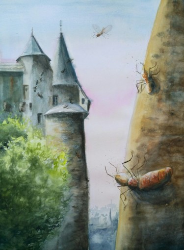 "fourmibuzz à Châtea…" başlıklı Tablo Anne Hamelin tarafından, Orijinal sanat, Suluboya