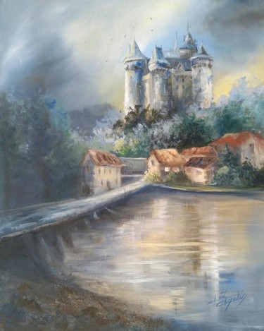 Painting titled "once upon a time Co…" by Anne Hamelin, Original Artwork, Acrylic Mounted on Wood Stretcher frame