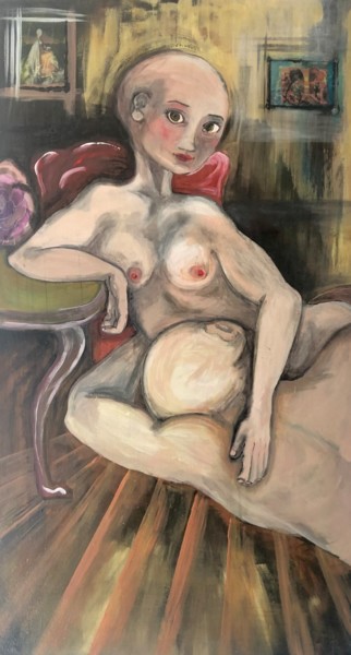 Peinture intitulée "À nu" par Anne Armande Haxaire, Œuvre d'art originale, Acrylique