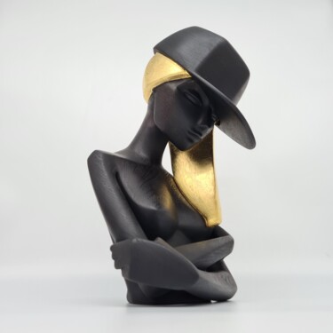 Escultura titulada "New Eva 59fifty Wen…" por Anne-Juliette Deschamps, Obra de arte original, Madera