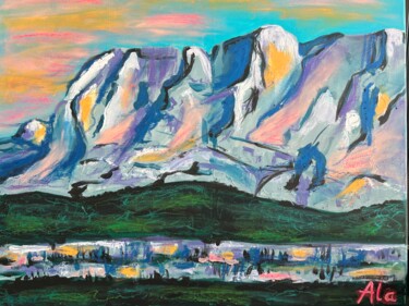 Painting titled "Sainte victoire" by Anne Lachaize Archambault, Original Artwork, Acrylic