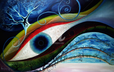 Painting titled "Arbre de Lune" by Anne Lakarav, Original Artwork