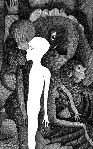 Tekening getiteld "Sphynx" door Anne Langérôme, Origineel Kunstwerk, Anders