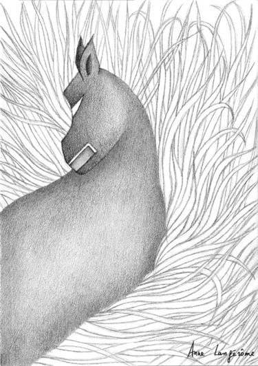 Drawing titled "Animal" by Anne Langérôme, Original Artwork, Graphite