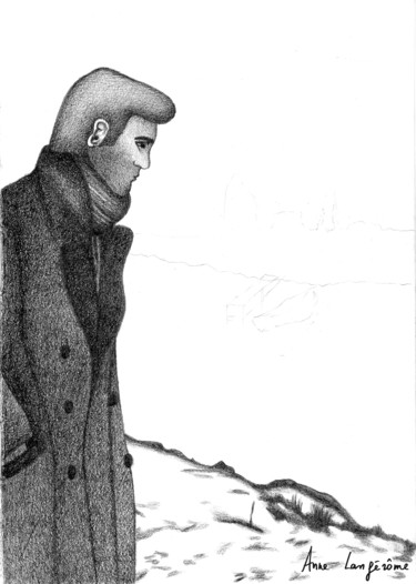 Drawing titled "Hiver" by Anne Langérôme, Original Artwork, Graphite