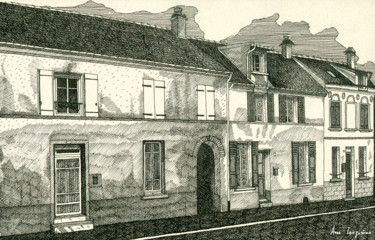 Drawing titled "Passage des hironde…" by Anne Langérôme, Original Artwork, Ink