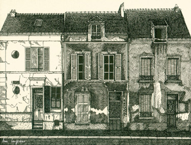 "Rue de la sablonnie…" başlıklı Resim Anne Langérôme tarafından, Orijinal sanat, Mürekkep