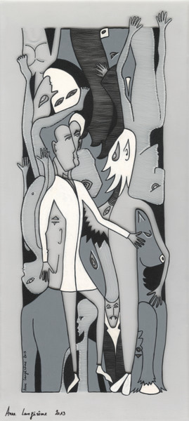 Dibujo titulada "Danseur" por Anne Langérôme, Obra de arte original, Rotulador