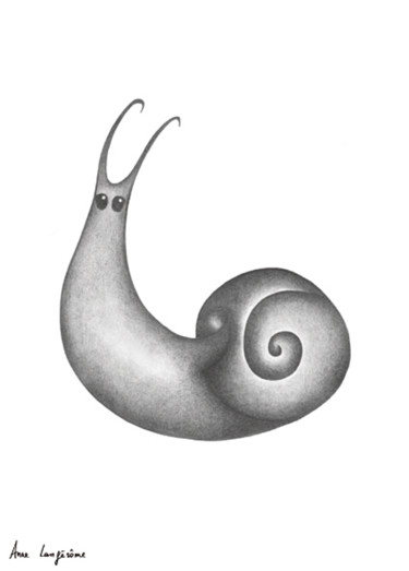 Dessin intitulée "Escargot 4" par Anne Langérôme, Œuvre d'art originale, Graphite