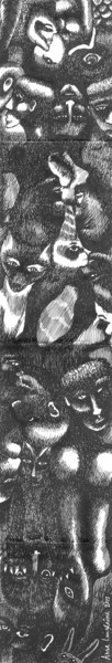Dessin intitulée "Bandeau" par Anne Langérôme, Œuvre d'art originale, Encre